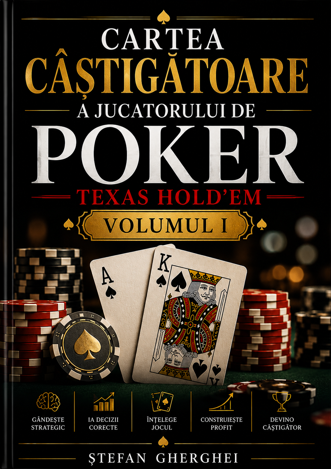 Coperta cărții „Cartea câștigătoare a jucătorului de Poker Texas Hold’em” de Ștefan Gherghei